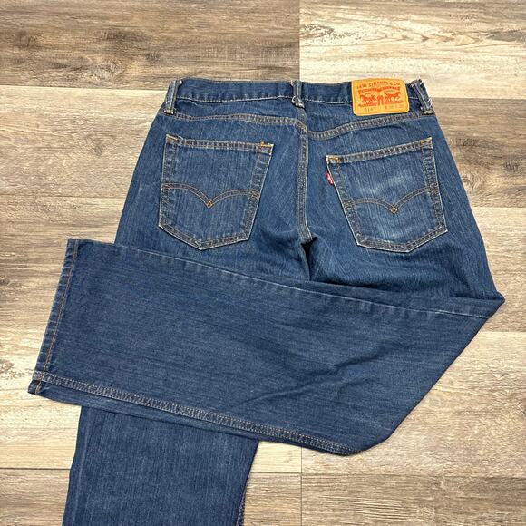 Levis 514 Dark Wash Blue Mens 31x30 Regular Straight Fit Denim Jeans Red Tab EUC - Picture 1 of 12